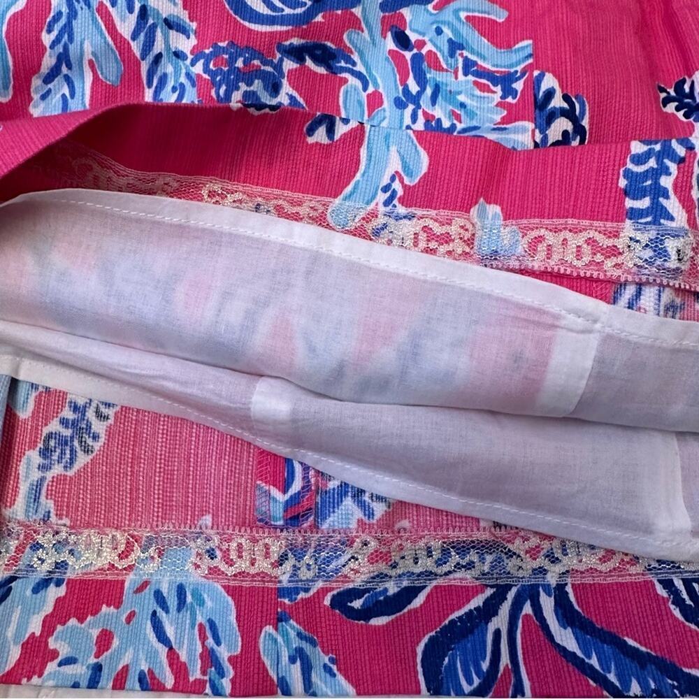 Lilly Pulitzer Shift Dress sz 2 Pink Blue Coral Dress Cathy Pink Samba Coral - Picture 6 of 7
